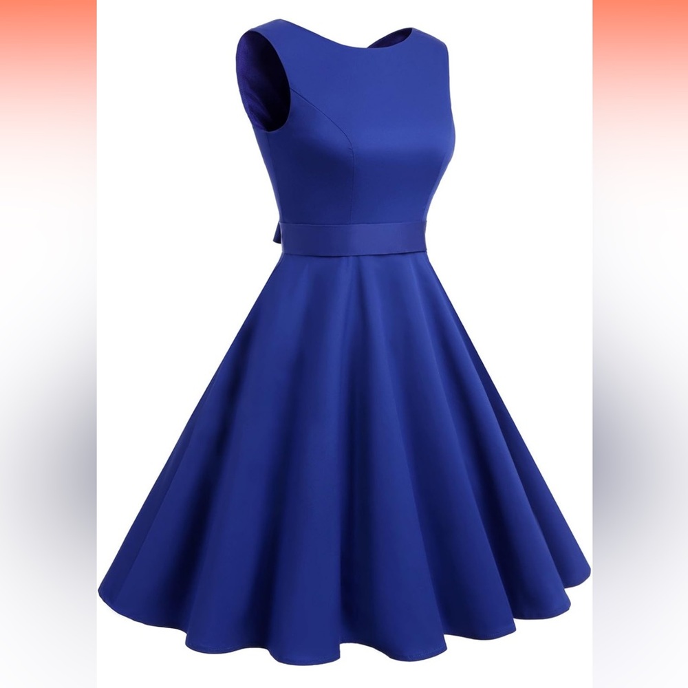 Clear out sale! Vintage Style, 50s Style, Swing Dress, bright blue.